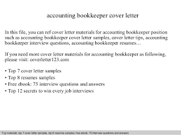 Accounting Bookkeeper Cover Letter