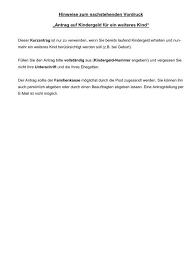 Am besten erledigst du die formalitäten bald nach der geburt deines kindes, denn die antragsbearbeitung . Antrag Auf Kindergeld Fur Ein Weiteres Kind