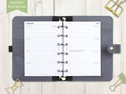 Kalender Einlagen Fur Dein Ringplaner Format Pocket Mit 6 Fach Lochung Ca 81x120mm Aufteilung 1 Woc Kalender Einlagen Filofax Pocket Filofax