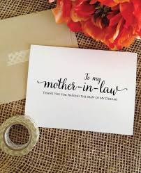 To My Mother In Law Thank You For Raising The Man Of My Dreams Card Be My Bridesmaid Cards Wedding Day Cards Bride Card