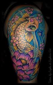 Girly Koi Fish Tattoo Neotraditional Erykane Art Koi Fish Tattoo Tattoos Body Art Tattoos