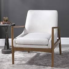 23519 Bev Accent Chair Scandinavian Style Accent Chair Featuring An Exposed Solid Wood Frame Finished In White Accent Chair Accent Chairs Modern Accent Chair