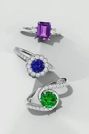 Engagement Rings By Angara Purple Blue And Green Colored Gemstone Rings With Diamond Colored Gemstone Ring White Gold Wedding Rings Gorgeous Engagement Ring