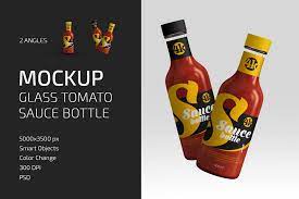 Glass Tomato Sauce Bottle Mockup Set Counrty4k Bottle Mockup Tomato Sauce Bottle