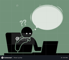 Man Thinking And Feeling Confused Viewing Computer Screen Illustration People Illustration Illustration Editorial Illustration