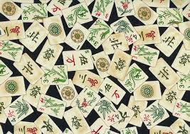 Mahjong Tiles On Black By Timeless Treasure Mahjong Fabric Painting Mah