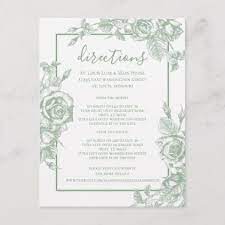 Sage Green Floral Elegant Script Directions Enclosure Card Zazzle Com Sage Green Floral Enclosure Cards Wedding Direction Cards