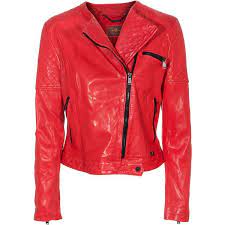 Seven For All Mankind Motorcycle Leat Flam Red Leather Biker Jacket Found On Polyvore Biker Jacket Collarless Leather Jacket Jackets