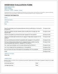 Standard features of an interview evaluation form. 5 Best Interview Evaluation Forms For Ms Word Word Excel Templates