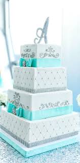 Tiffany Blue And Silver Wedding Cake Tiffany Blue Wedding Cake Silver Wedding Cake Wedding Cakes Blue