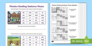 Build fluency practice focused phonics skills work on sight word recognition practice reading comprehension. Phase 3 Phonics Reading Sentence Mazes Teacher Made