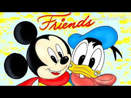 Mickey Mouse And Donald Duck Fronds Drawing For Kids Easy Step By Step Drawing Tuto I8rial Youtube Drawings Of Friends Disney Friends Mickey Mouse