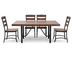 Lohi 5 Pc Dining Room Set Offers Rustic Charm With Dark Wood And Oiled Iron Also Available In Rowe Furniture Rectangle Dining Room Set Round Dining Room Sets
