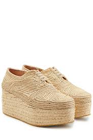 Chaussures A Lacets A Plateforme En Raphia De Robert Clergerie La Mode De Luxe En Ligne Stylebop Com