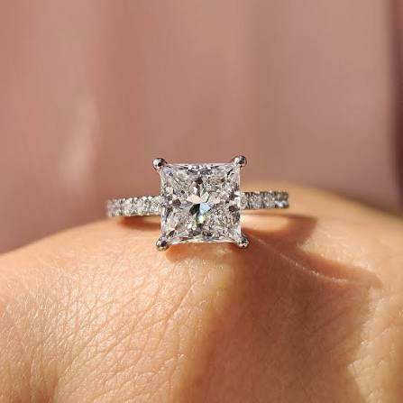 Princess cut custom engagement ring design