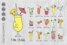 Download Colorful Drinks Vector Set Svg Cliparts 1227611 Objects Design Bundles