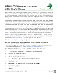 PLANNING COMMISSION MEETING AGENDA