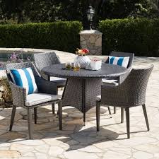 Patio dining sets clearance target. Hillhurst 5pc Wicker Round Dining Set Gray Christopher Knight Home Target