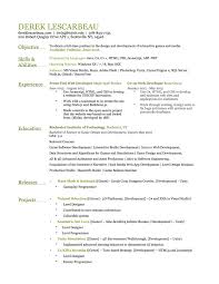 resume  derek lescarbeau