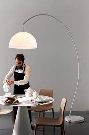 l002t ba staande booglamp met half ronde kunststof kap vloerlamp lampen woonkamer design woonkamers