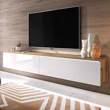 One of the most elegant and modern tv stands, this is a. Modern Tv Stand Kane Floating Tv Unit Led 180cm Oak With White Fronts Tv Stands Aliexpress
