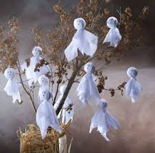 How To Make A Spooky Ghost Tree Halloween Ghost Decorations Halloween Tree Decorations Halloween Hanging Ghost