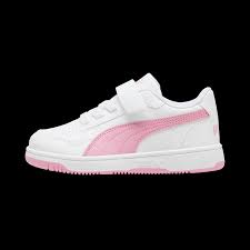 Sneakers bambina bianche e rosa Puma Reb-L