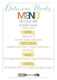 Delicious Reads Book Club Ideas For Steve Jobs By Walter Isaacson Vegan Menu Book Club Menu Book Club Book Party