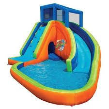 Banzai Falls Aufblasbares Wasserpark Kinderbecken Mit Rutschen Und Kanonen 2er Pack Inflatable Water Park Play Pool Inflatable Pool
