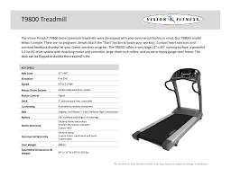t9800 treadmill vision fitness manualzz