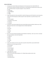 Barang atau harta itu belum ada pemiliknya secara sah (ihrazul mubahat). Bank Soal Fiqih Kelas X