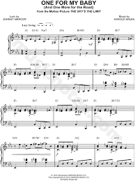 Harold Arlen One For My Baby Sheet Music Piano Solo In Eb Major Download Print Sku Mn0136807