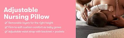 Amazon Com Frida Mom Adjustable Nursing Pillow Customizable Breastfeeding Pillow For Mom Baby Comfort With Back Support Adjustable Wrap Around Waist Strap Pockets For Heat Relief Baby
