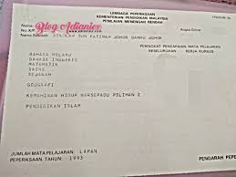 Calon yang tidak mengambil sijil asal dinasihatkan menghubungi sekolah atau sektor penilaian dan peperiksaan jabatan pelajaran negeri untuk mendapatkan sijil asal sekiranya sijil tersebut belum dituntut. Slip Peperiksaan Pmr 1993 Dan Spm 1995 Dokumen Lama Buat Jiwa Kita Jadi Muda Semula
