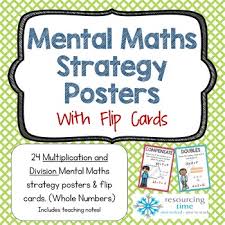 mental math strategy posters flip cards multiply and divide