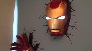 Marvel inspired iron man 3d optical illusion lamp. Iron Man 3d Deco Light Helmet And Hand On Wall Youtube