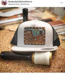 Custom Leather Cap Patch Leather Hats Diy Leather Hat Leather Projects