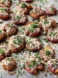 Ina Garten S Parmesan Chive Smashed Potatoes Food Network Recipes Recipes Delicious Vegetarian