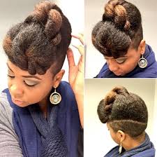 Updo Style On Stretched Natural Hair Natural Hair Styles Tapered Hair Updo Styles