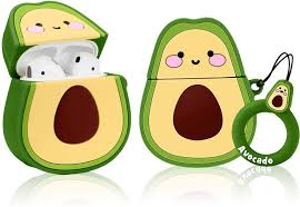 Amazon Com Coralogo Compatible With Airpods 1 2 Cute Case Cartoon Character Silicone Fruit Airpod Designer Skin Kawaii Funny Fun Cool Keychain Design Cover Kids Teens Air Pods Cases For Girls Boys 3d Avocado Electronics