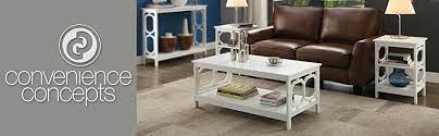 Modernluxe round rustic coffee table with dusty wax coating. Amazon Com Convenience Concepts Oxford Coffee Table White Home Kitchen