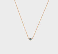 Gemstone Bezel Set Oval Necklace - 14k Yellow / Emerald / 16in