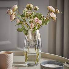 12 bushes ( total 84 roses) each bush: Wilko Glass Rose Gold Ombre Vase Wilko