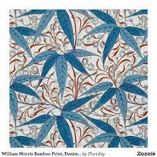 William Morris Bamboo Print Denim Blue White Fabric Blue And White Fabric William Morris Morris