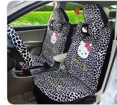 18pc Hello Kitty Car Seat Cover Leopard Car Cushion Neckrest Rearview Seat Cover Hello Kitty Car Accessories Hello Kitty Car Car Seat Cover Sets