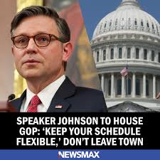 House Speaker Mike Johnson reportedly told Republican lawmakers to "keep  your schedule flexible" and "not to leave town" as GOP leaders try to pass  the One Big Beautiful Bill Act by July