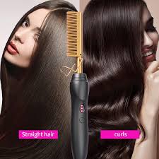 By the 1980s and the 1990s, the most popular style for black women was straight hair. Buy Hot Comb Hair Straightener Heat Pressing Combs Ceramic Electric Hair Straightening Comb Curling Iron For Natural Black Hair Beard Wigs Holiday Gift Glod 3 In1 Online In Vietnam B08tc85tfp