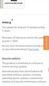 Motorola Moto G7 Power Receives Android 10 Update Android Motorola 10 Things