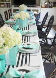 Breakfast At Tiffanys Baby Shower Parties For Pennies Breakfast At Tiffanys Party Ideas Tiffany Baby Showers Tiffany Baby Shower Theme