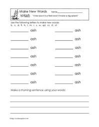Playing rhyming blackout with cvc words. Rhyming Words For Ash Worksheets